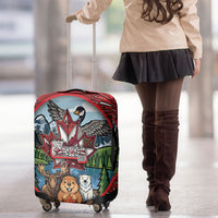 Happy Canada Day Luggage Cover Cute Wildlife Animals Maple Leaf