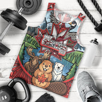 Happy Canada Day Men Tank Top Cute Wildlife Animals Maple Leaf