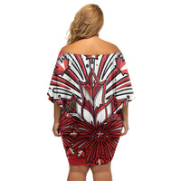 Happy Canada Day Off Shoulder Short Dress Cute Wildlife Animals Maple Leaf