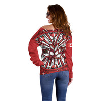 Happy Canada Day Off Shoulder Sweater Cute Wildlife Animals Maple Leaf