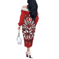 Happy Canada Day Off The Shoulder Long Sleeve Dress Cute Wildlife Animals Maple Leaf