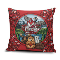 Happy Canada Day Pillow Cover Cute Wildlife Animals Maple Leaf