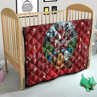 Happy Canada Day Quilt Cute Wildlife Animals Maple Leaf