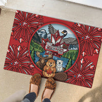 Happy Canada Day Rubber Doormat Cute Wildlife Animals Maple Leaf