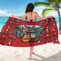 Happy Canada Day Sarong Cute Wildlife Animals Maple Leaf