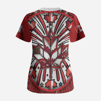 Happy Canada Day Scrub Top Cute Wildlife Animals Maple Leaf