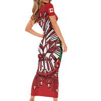 Happy Canada Day Short Sleeve Bodycon Dress Cute Wildlife Animals Maple Leaf