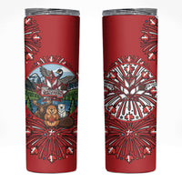 Happy Canada Day Skinny Tumbler Cute Wildlife Animals Maple Leaf