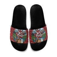 Happy Canada Day Slide Sandals Cute Wildlife Animals Maple Leaf