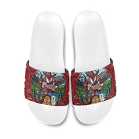 Happy Canada Day Slide Sandals Cute Wildlife Animals Maple Leaf