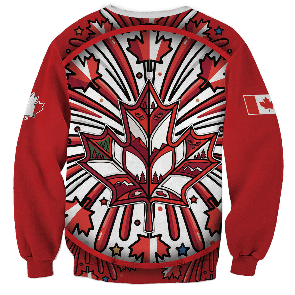 Happy Canada Day Sweatshirt Cute Wildlife Animals Maple Leaf
