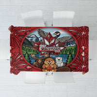 Happy Canada Day Tablecloth Cute Wildlife Animals Maple Leaf
