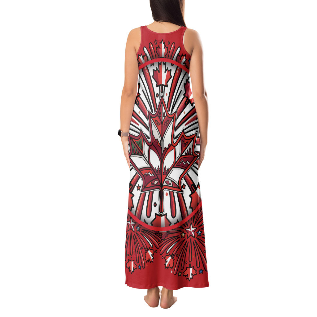 Happy Canada Day Tank Maxi Dress Cute Wildlife Animals Maple Leaf