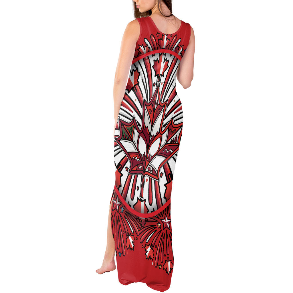Happy Canada Day Tank Maxi Dress Cute Wildlife Animals Maple Leaf
