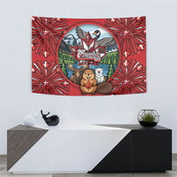 Happy Canada Day Tapestry Cute Wildlife Animals Maple Leaf