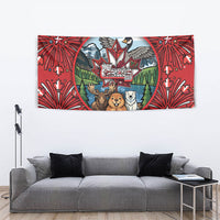 Happy Canada Day Tapestry Cute Wildlife Animals Maple Leaf