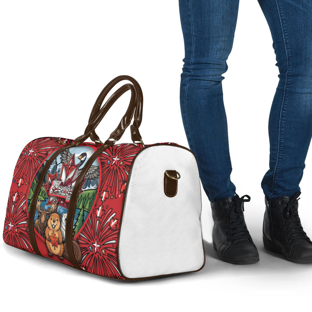Happy Canada Day Travel Bag Cute Wildlife Animals Maple Leaf