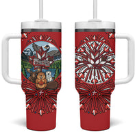 Happy Canada Day Tumbler With Handle Cute Wildlife Animals Maple Leaf