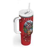 Happy Canada Day Tumbler With Handle Cute Wildlife Animals Maple Leaf