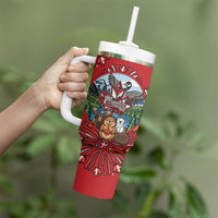 Happy Canada Day Tumbler With Handle Cute Wildlife Animals Maple Leaf