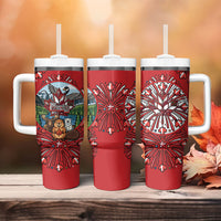 Happy Canada Day Tumbler With Handle Cute Wildlife Animals Maple Leaf
