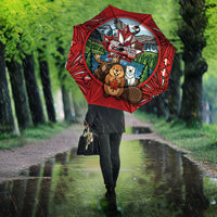 Happy Canada Day Umbrella Cute Wildlife Animals Maple Leaf