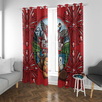 Happy Canada Day Window Curtain Cute Wildlife Animals Maple Leaf