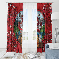 Happy Canada Day Window Curtain Cute Wildlife Animals Maple Leaf