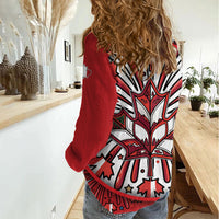 Happy Canada Day Women Casual Shirt Cute Wildlife Animals Maple Leaf