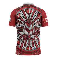 Happy Canada Day Zipper Polo Shirt Cute Wildlife Animals Maple Leaf