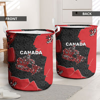 Canada National Indigenous Peoples Day Laundry Basket Red Map Haida Totem Patterns