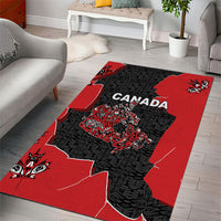 Canada National Indigenous Peoples Day Area Rug Red Map Haida Totem Patterns