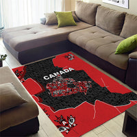 Canada National Indigenous Peoples Day Area Rug Red Map Haida Totem Patterns