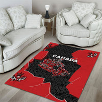 Canada National Indigenous Peoples Day Area Rug Red Map Haida Totem Patterns
