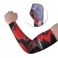 Canada National Indigenous Peoples Day Arm Sleeves Red Map Haida Totem Patterns