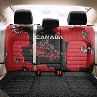 Canada National Indigenous Peoples Day Back Car Seat Cover Red Map Haida Totem Patterns