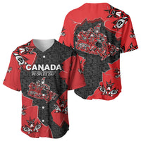 Canada National Indigenous Peoples Day Baseball Jersey Red Map Haida Totem Patterns