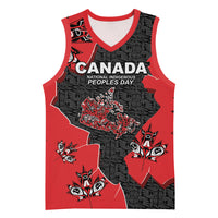 Canada National Indigenous Peoples Day Basketball Jersey Red Map Haida Totem Patterns