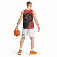 Canada National Indigenous Peoples Day Basketball Jersey Red Map Haida Totem Patterns