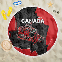 Canada National Indigenous Peoples Day Beach Blanket Red Map Haida Totem Patterns