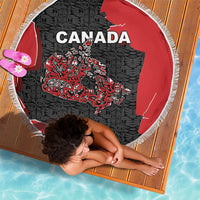 Canada National Indigenous Peoples Day Beach Blanket Red Map Haida Totem Patterns