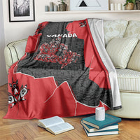 Canada National Indigenous Peoples Day Blanket Red Map Haida Totem Patterns