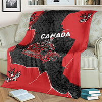 Canada National Indigenous Peoples Day Blanket Red Map Haida Totem Patterns