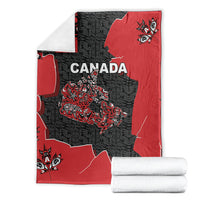 Canada National Indigenous Peoples Day Blanket Red Map Haida Totem Patterns
