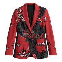 Canada National Indigenous Peoples Day Blazer Red Map Haida Totem Patterns