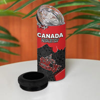 Canada National Indigenous Peoples Day 4 in 1 Can Cooler Tumbler Red Map Haida Totem Patterns