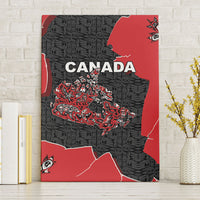 Canada National Indigenous Peoples Day Canvas Wall Art Red Map Haida Totem Patterns