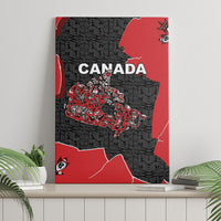 Canada National Indigenous Peoples Day Canvas Wall Art Red Map Haida Totem Patterns