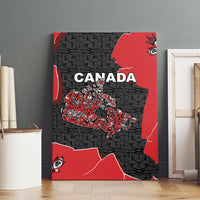 Canada National Indigenous Peoples Day Canvas Wall Art Red Map Haida Totem Patterns