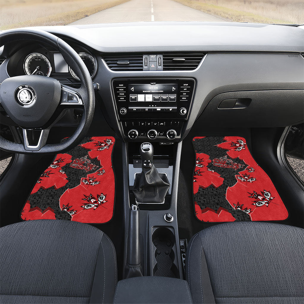 Canada National Indigenous Peoples Day Car Mats Red Map Haida Totem Patterns